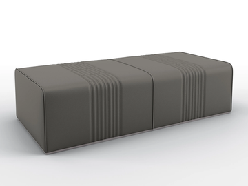 GREY - Upholstered rectangular leather pouf by BRUNO ZAMPA - view 3